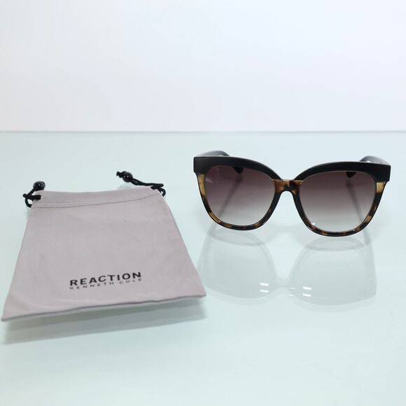 Kenneth Cole Reaction Oversized Sunglasses - Dark Havana/Gradient Brown - NWT - Picture 10 of 10